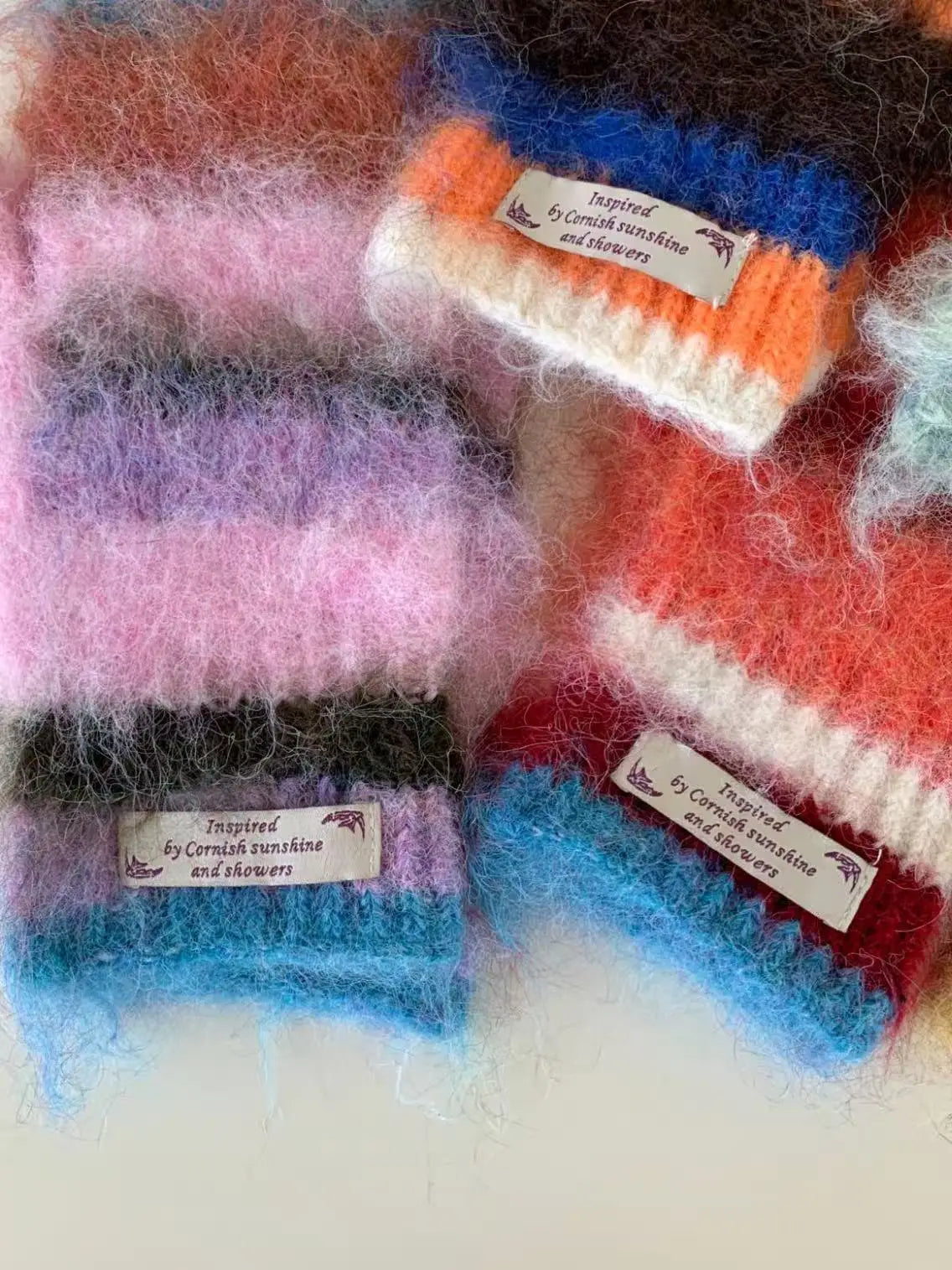 Striped Rainbow Beanies & Gloves