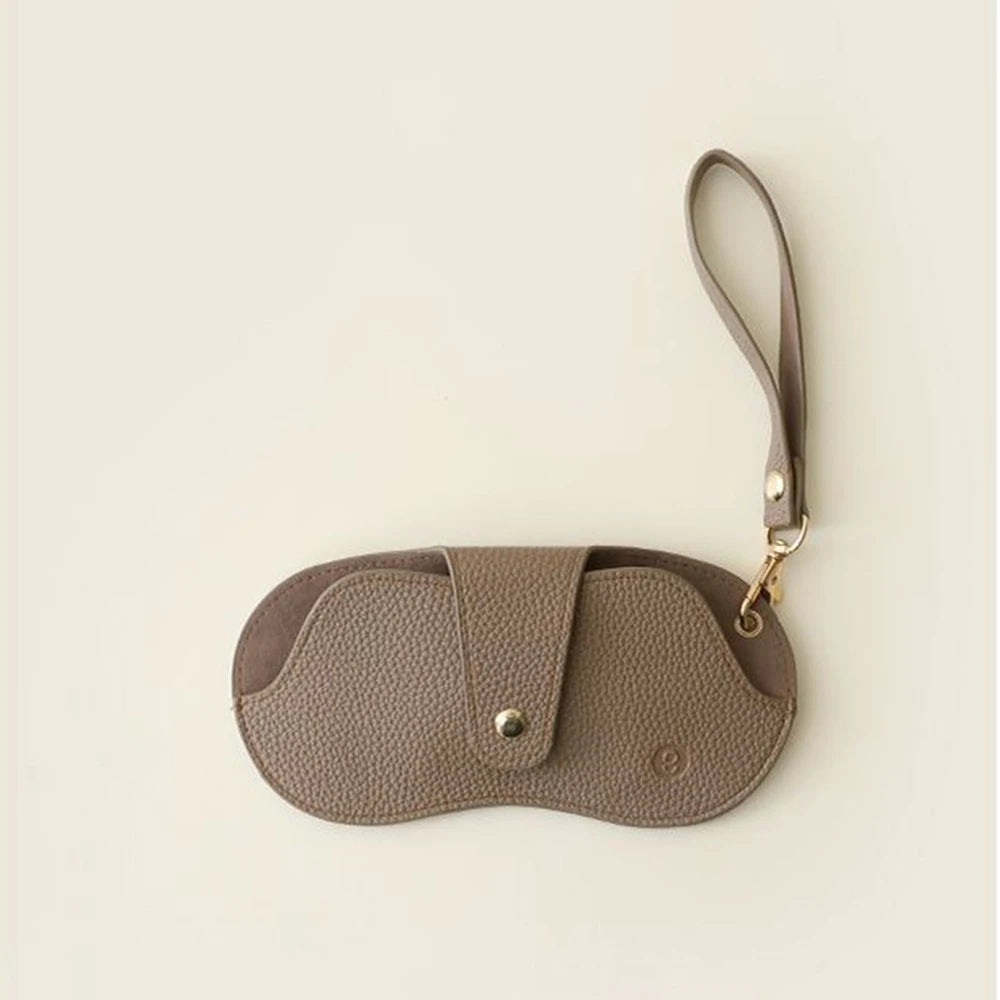 Minimal PU Leather Glasses Case with Strap