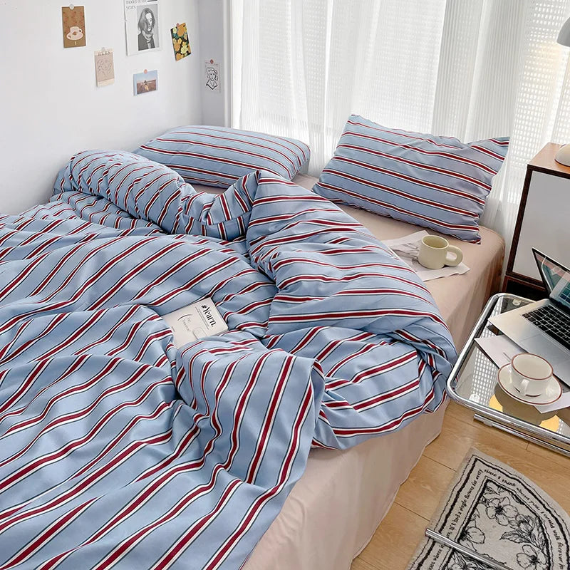 Simple Striped Duvet Cover Set