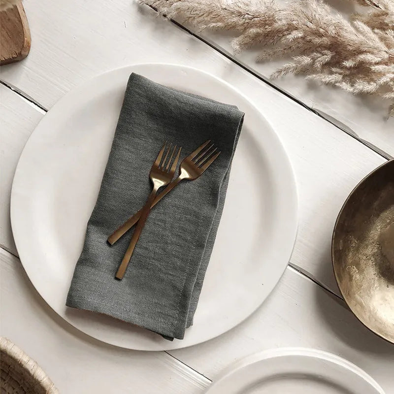Pure 100% Linen Napkins Cloths (4PCS, 40X40CM)