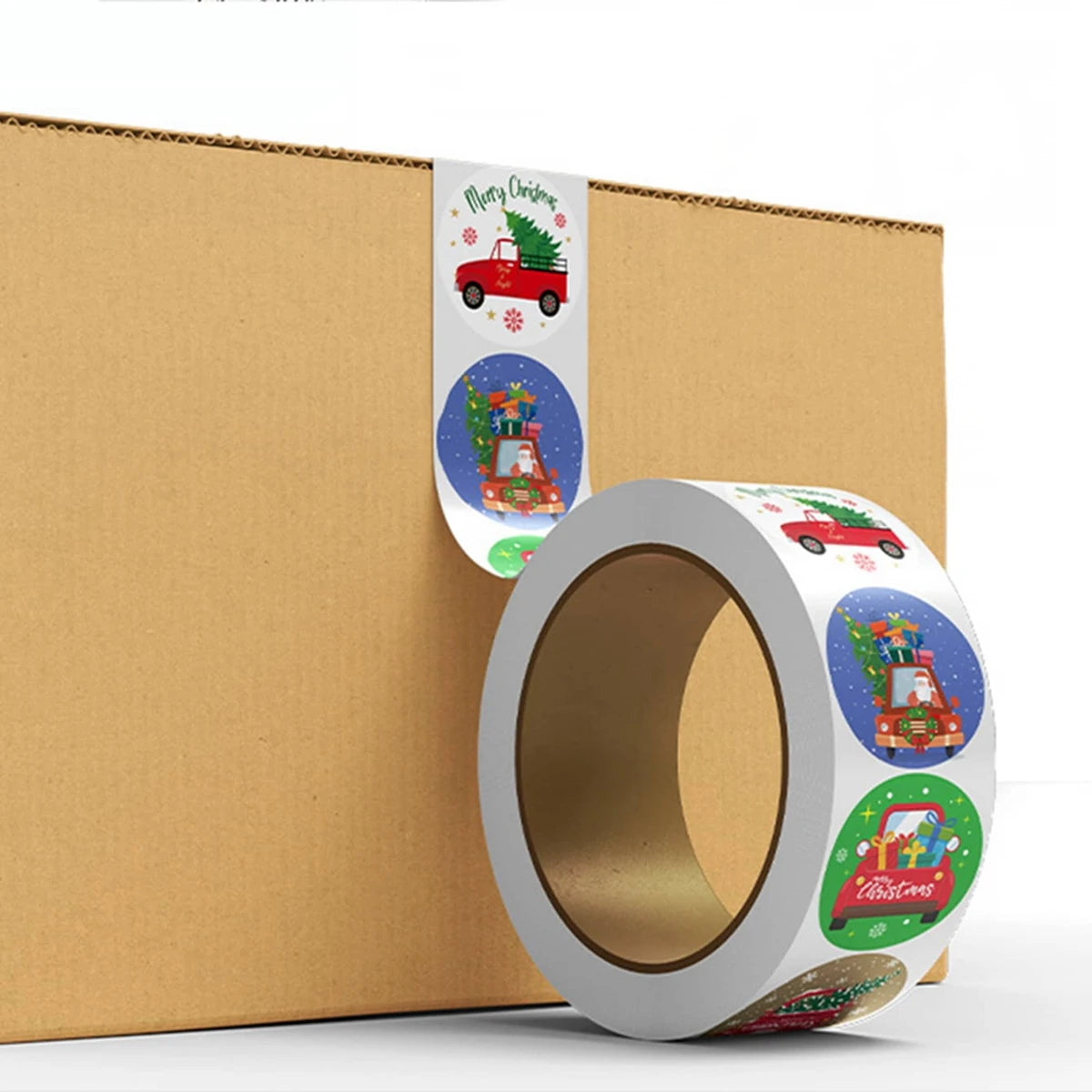 500pcs Merry Christmas Stickers 1 inch Round