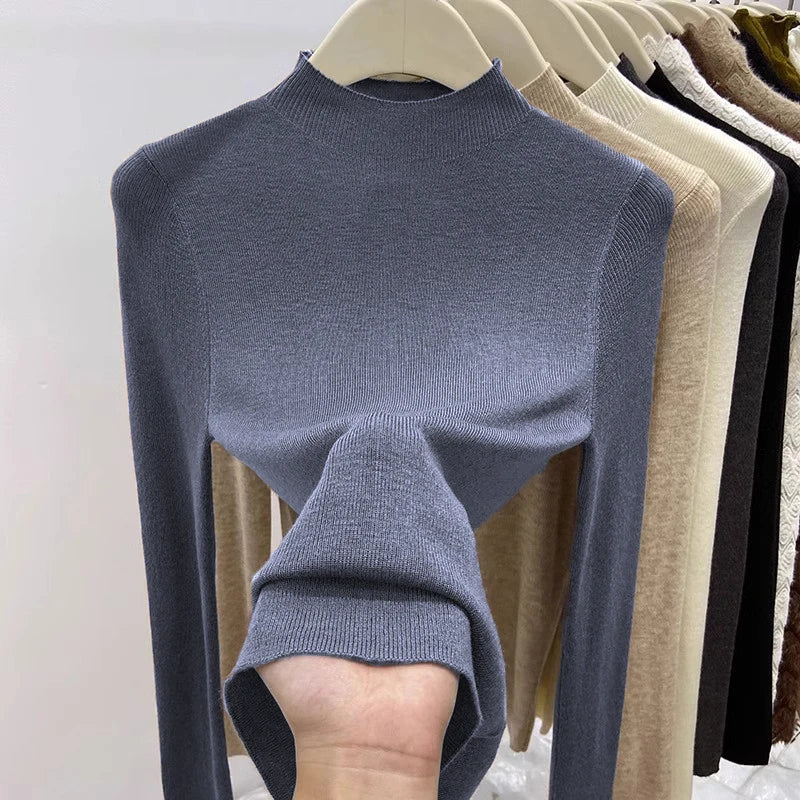 Autumn Winter 2025 Women New Turtleneck Slim Fit