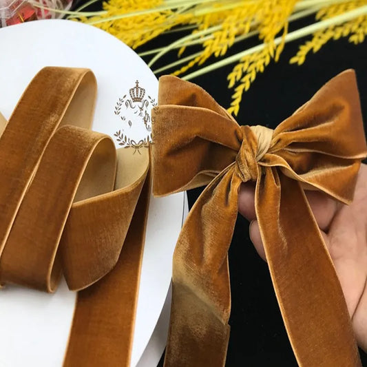 Velvet Ribbon 38MM 1/3/5Yards Wine gold black blue