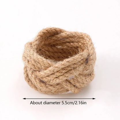 6/12/18Pcs Natural Napkin Ring Jute