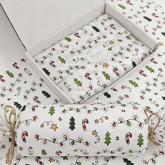 10/20 Sheets of Christmas Lantern Pattern Gift Paper, 20*14inch