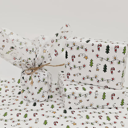 10/20 Sheets of Christmas Lantern Pattern Gift Paper, 20*14inch