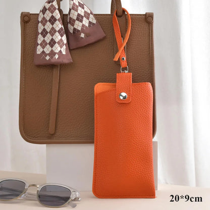 Minimal PU Leather Glasses Case with Strap