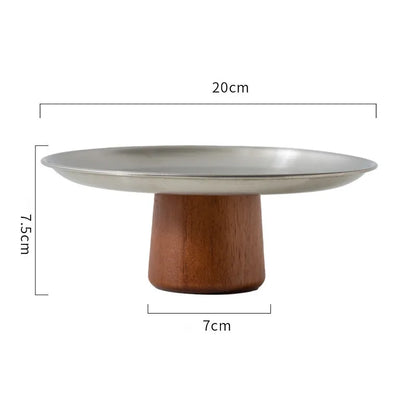 Stainless Steel Jewelry Tray with Wooden Base