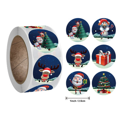 500pcs Merry Christmas Stickers 1 inch Round