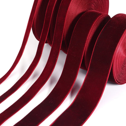 5-10yards/roll Velvet Gift Ribbons Black Wine Red