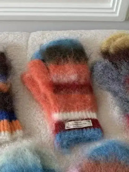 Striped Rainbow Beanies & Gloves