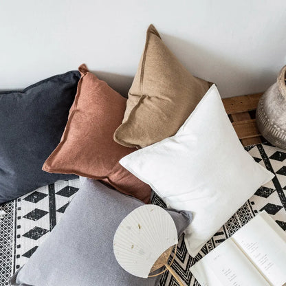 Thicken Cotton Linen Solid Cushion Cover