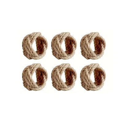 6/12/18Pcs Natural Napkin Ring Jute