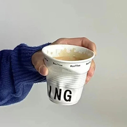 6.7oz Typographic Ceramic Coffee Cup