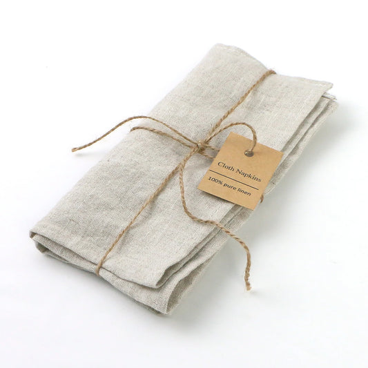 Pure 100% Linen Napkins Cloths (4PCS, 40X40CM)