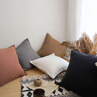 Thicken Cotton Linen Solid Cushion Cover
