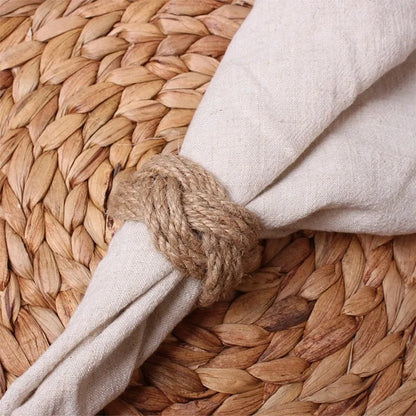 6/12/18Pcs Natural Napkin Ring Jute