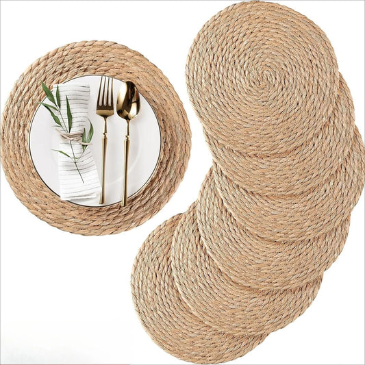 Handwoven Rattan Placemats Round