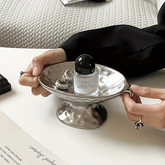 Vintage Silvery Jewelry Dish