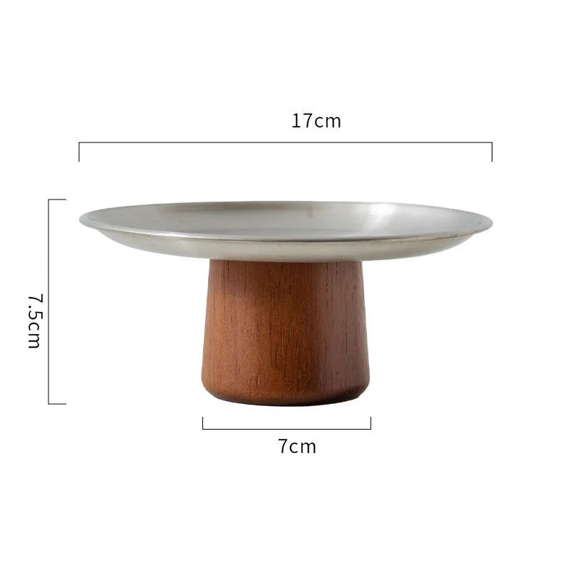 Stainless Steel Jewelry Tray with Wooden Base