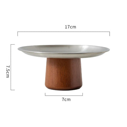 Stainless Steel Jewelry Tray with Wooden Base