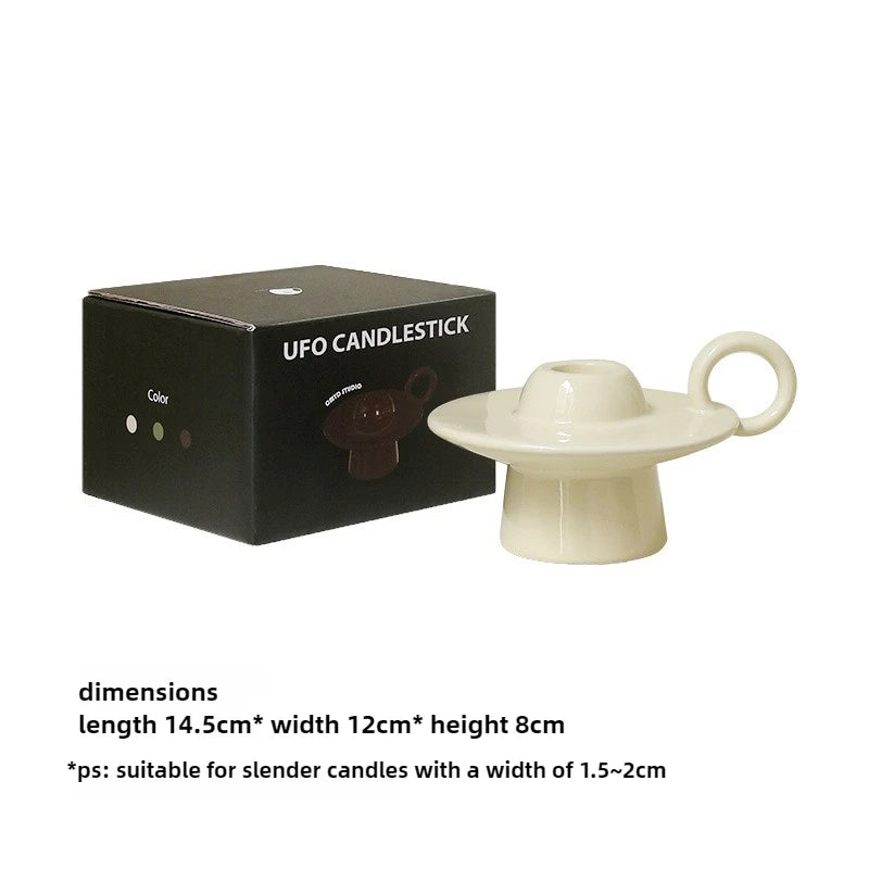 ceramic candle holder, white size